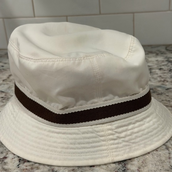 Coach Accessories - Coach White and Brown Bucket Hat